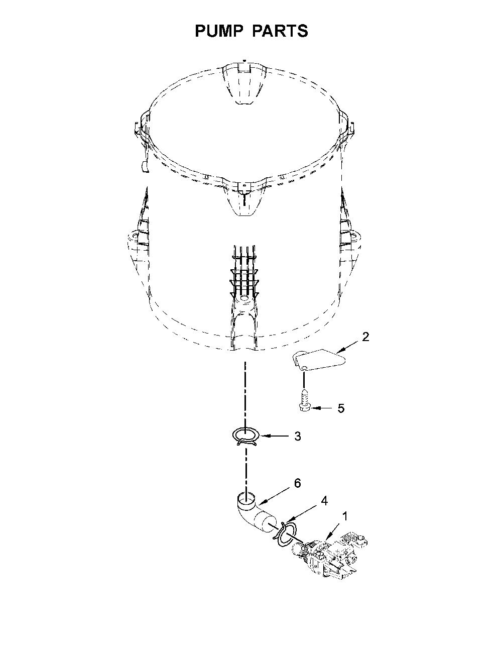 Pump parts Diagram and Parts List for 11026132413  Kenmore Washer