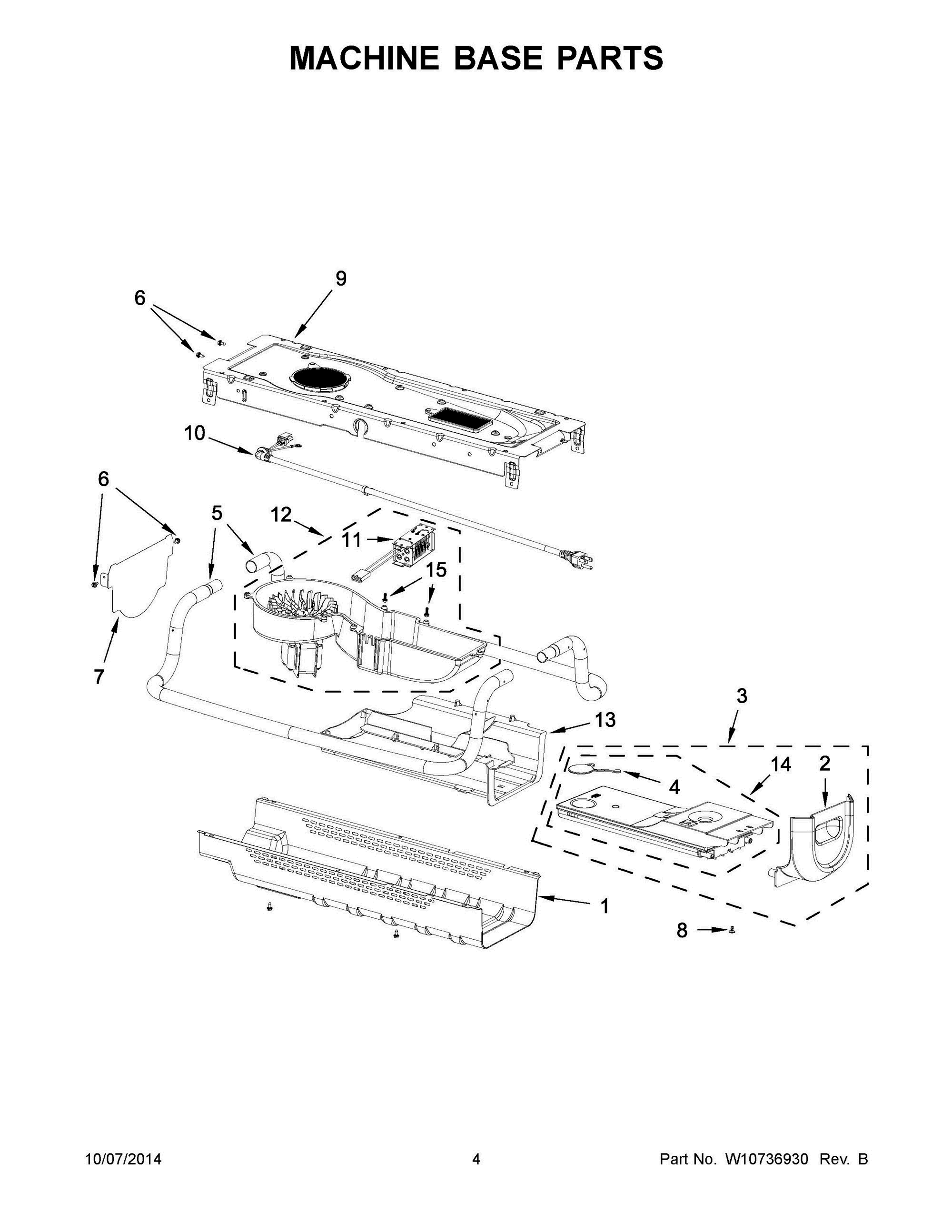 03 - MACHINE BASE PARTS Diagram and Parts List for SFF1001CLN0  Whirlpool Washer