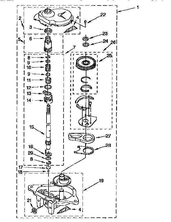Gearcase   3363361 Diagram and Parts List for 2DLSQ7533JQ0  Whirlpool Washer