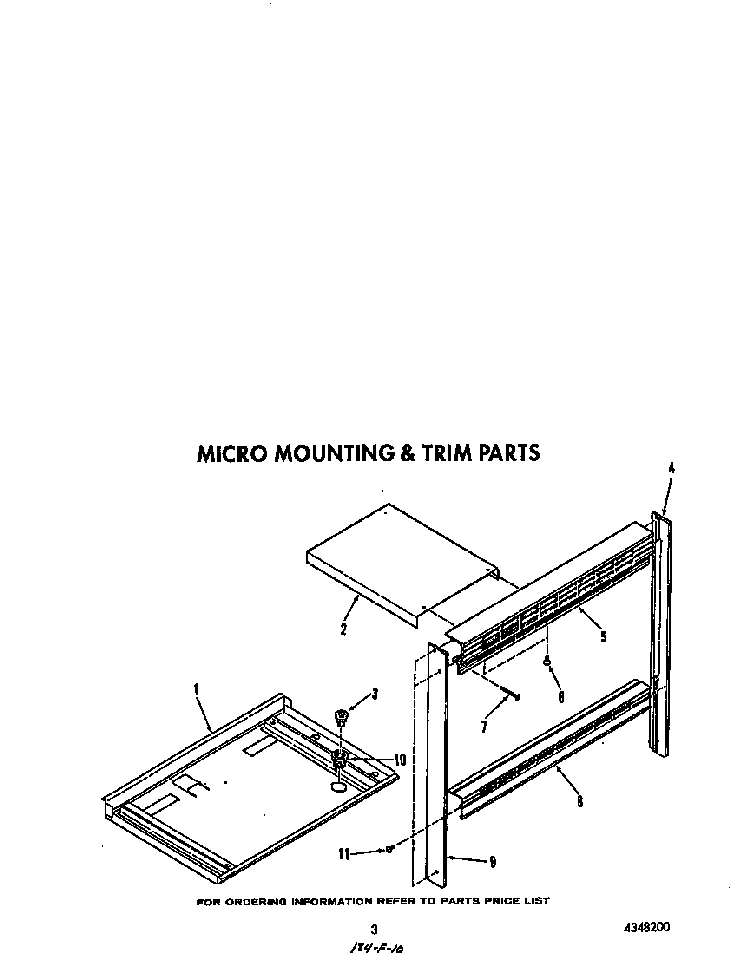 Micro Mounting And Trim Diagram and Parts List for B9907*0  Roper Range