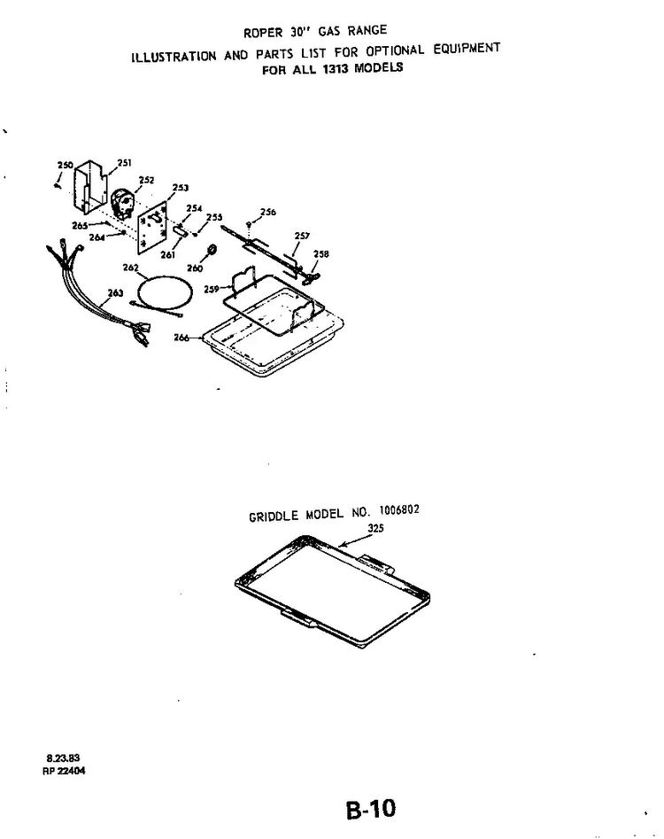 ^rotisserie Diagram and Parts List for 1313*1A  Roper Range