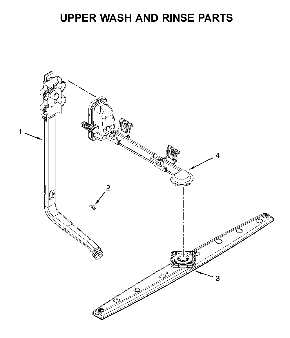 Upper wash and rinse parts Diagram and Parts List for WDF520PADM8  Whirlpool Dishwasher