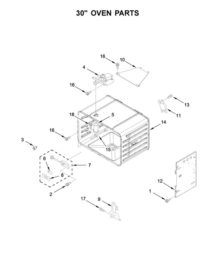 30" Oven Parts Diagram and Parts List for KDRS483VSS04  KitchenAid Range