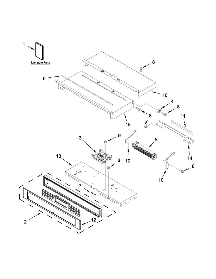 Control Panel Parts Diagram and Parts List for KOSE507EWH00  KitchenAid Wall Oven
