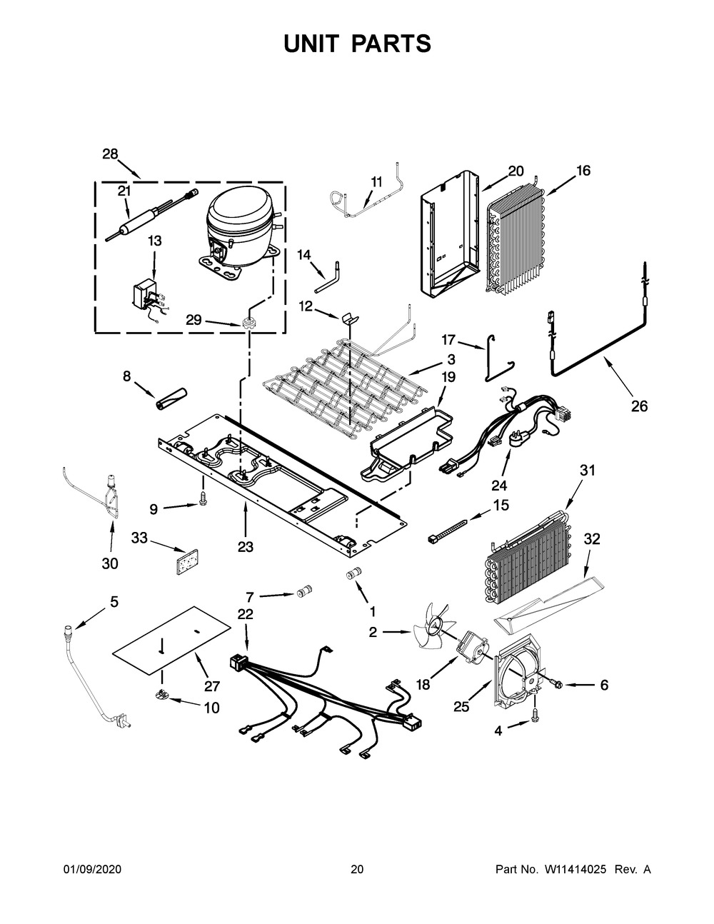 Unit Parts Diagram and Parts List for WRS973CIHZ00  Whirlpool Refrigerator