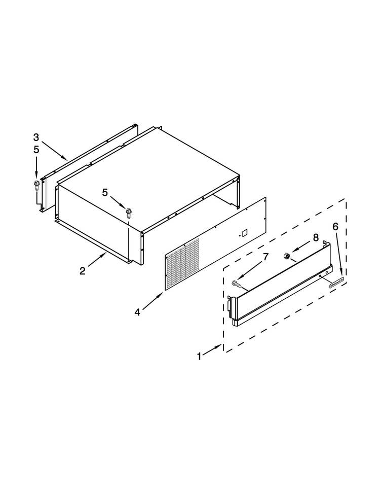 Top Grille And Unit Cover Parts Diagram and Parts List for KSSC48FTS18  KitchenAid Refrigerator
