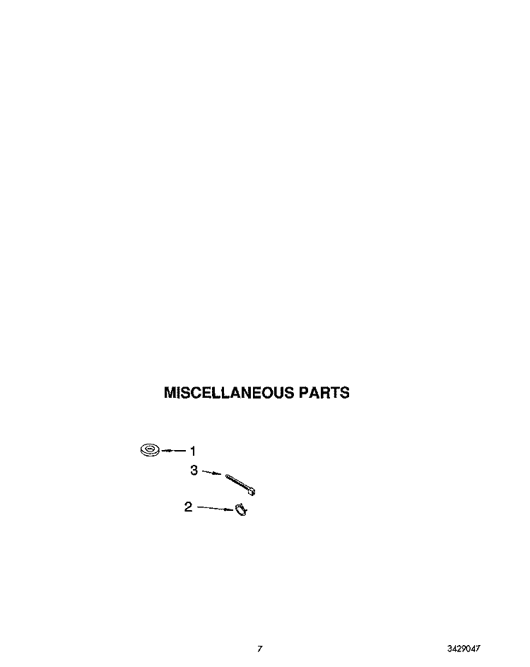 MISCELLANEOUS Diagram and Parts List for RAM4131AW0  Whirlpool Washer