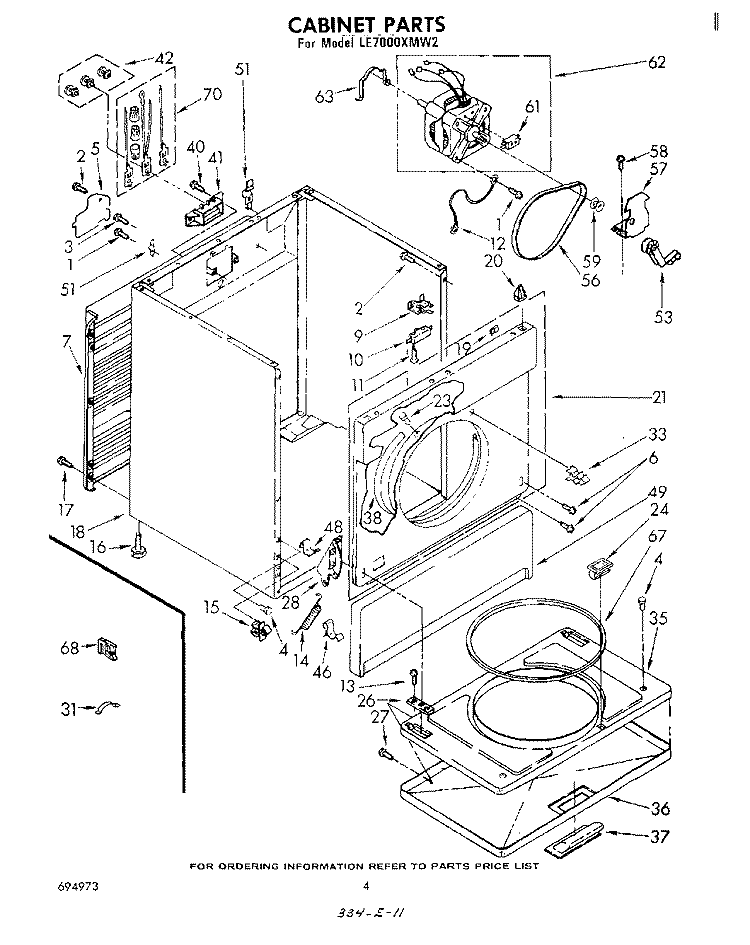 SECTION Diagram and Parts List for LE7000XMW2  Whirlpool Dryer
