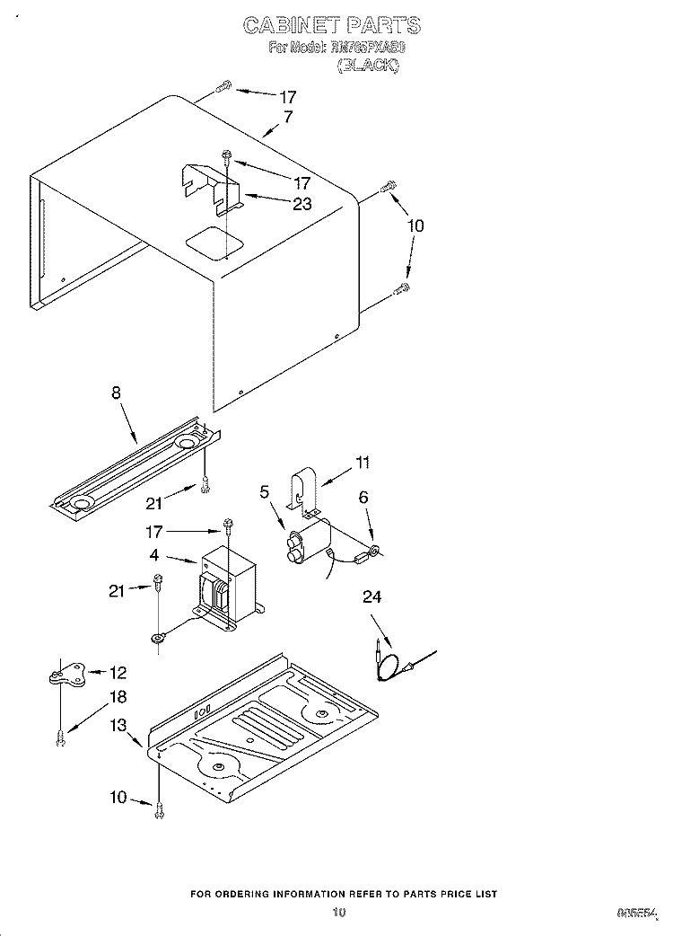 CABINET Diagram and Parts List for RM765PXAB0  Whirlpool Wall Oven