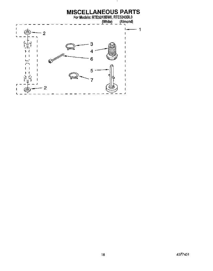 MISCELLANEOUS, LIT/OPTIONAL Diagram and Parts List for RTE5243BW0  Roper Washer Dryer Combo