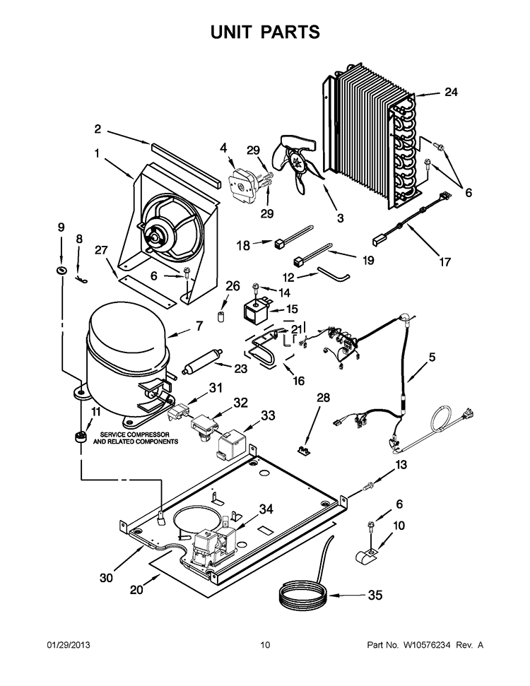 UNIT PARTS Diagram and Parts List for KUIP15PRXX2  KitchenAid Ice Maker