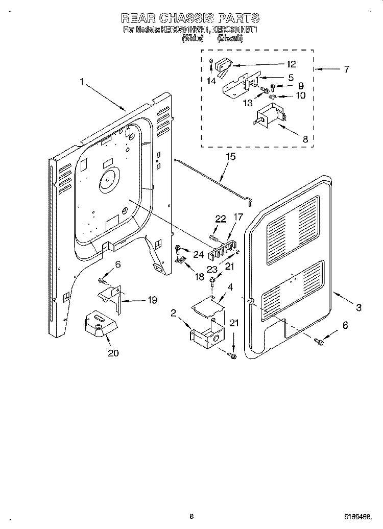 REAR CHASSIS Diagram and Parts List for KERC601HBT1  KitchenAid Range