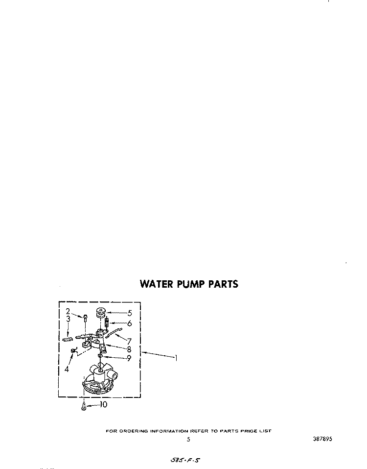 WATER PUMP Diagram and Parts List for LA9800XPW1  Whirlpool Washer