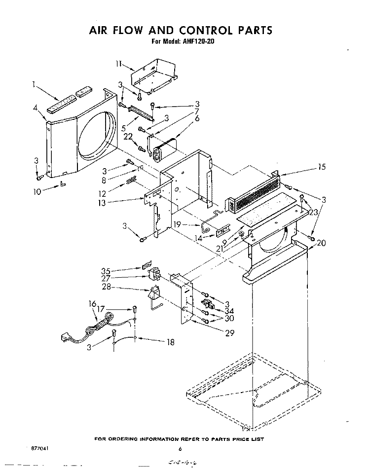 SECTION Diagram and Parts List for AHF12020  Whirlpool Air Conditioner