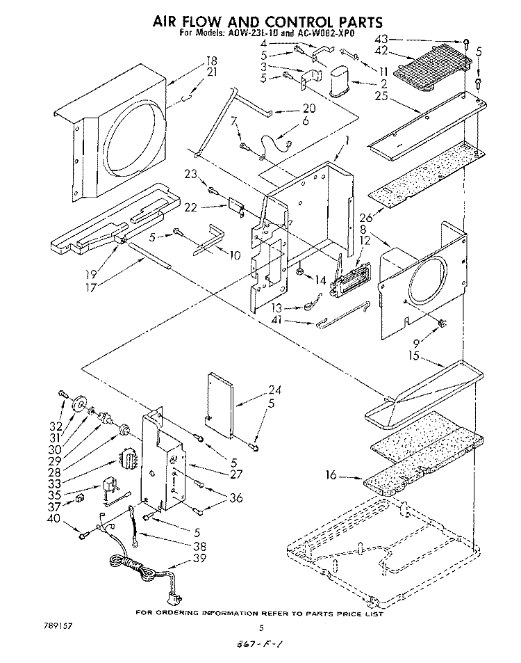 SECTION Diagram and Parts List for ACW082XP0  Whirlpool Air Conditioner