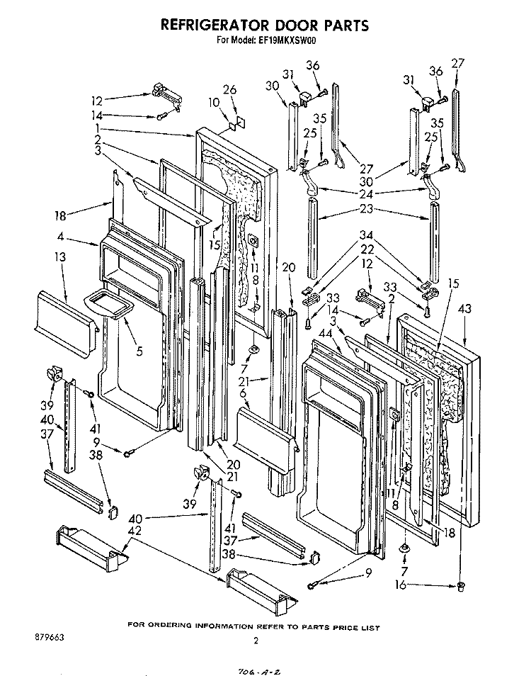 REFRIGERATOR DOOR Diagram and Parts List for EF19MKXSW00  Whirlpool Refrigerator