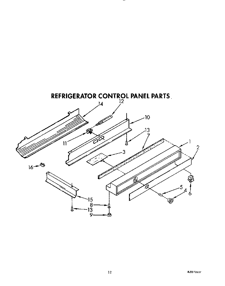 REFRIGERATOR CONTROL PANEL Diagram and Parts List for KSSS48DWX01  KitchenAid Refrigerator