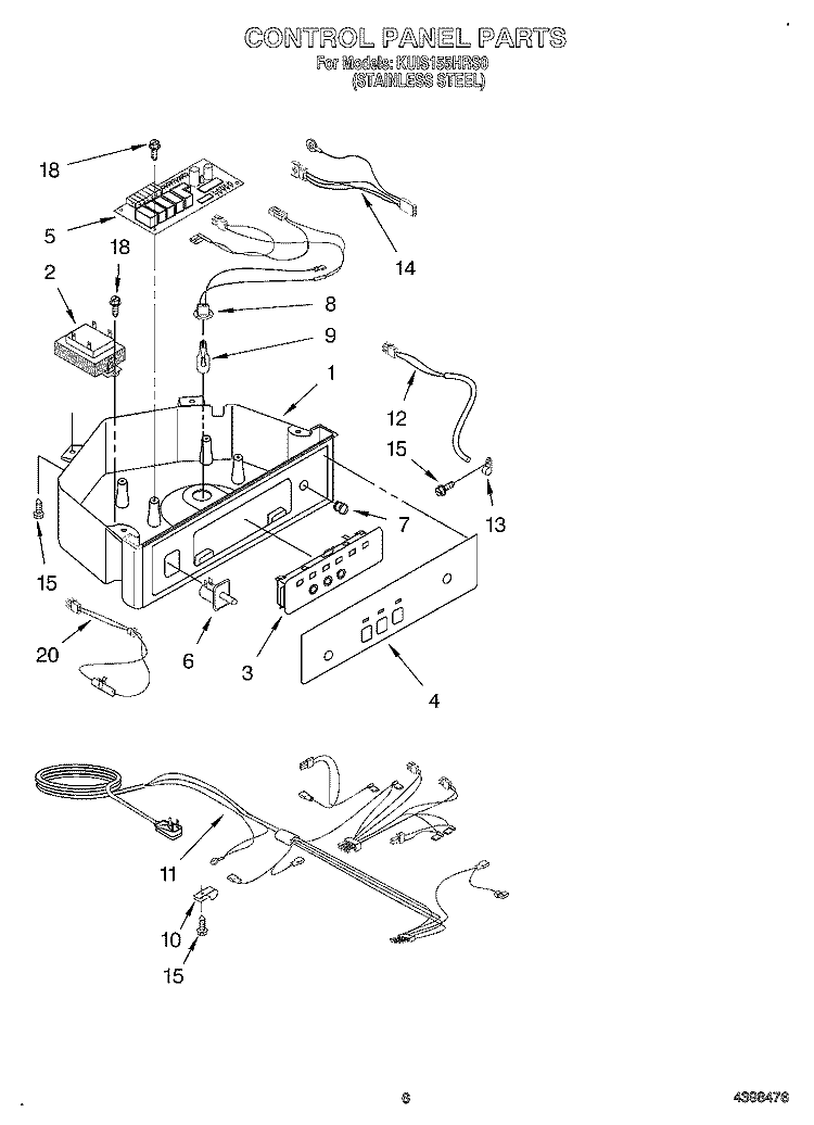 CONTROL PANEL Diagram and Parts List for KUIS155HRS0  KitchenAid Ice Maker