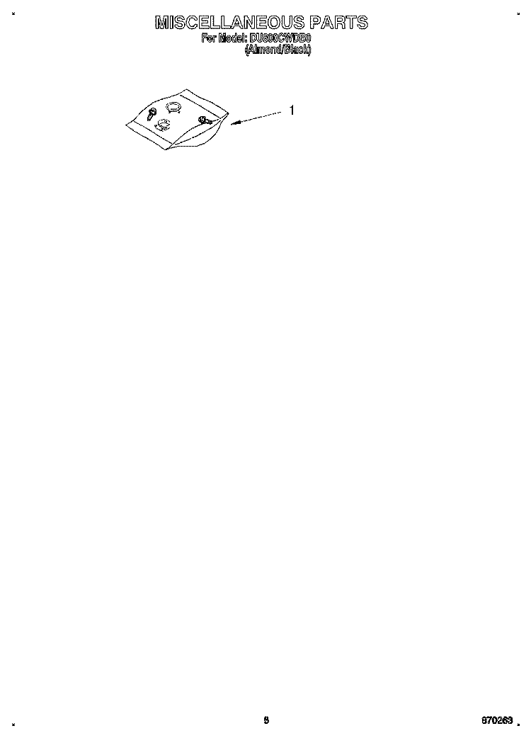 MISCELLANEOUS, LIT/OPTIONAL Diagram and Parts List for DU800CWDB0  Whirlpool Dishwasher