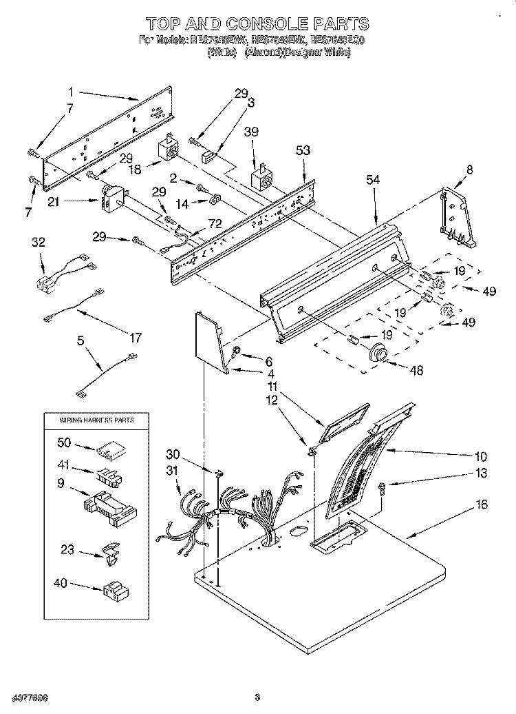 SECTION Diagram and Parts List for RES7648EQ0  Roper Dryer
