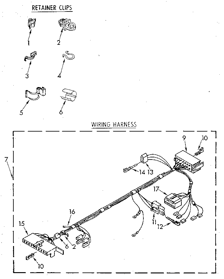 Wiring Harness Diagram and Parts List for LA5580XSF3  Whirlpool Washer