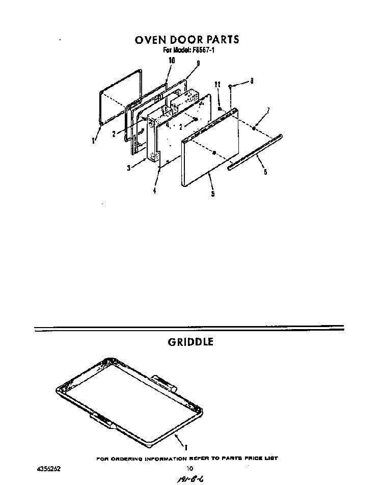 Oven Door Diagram and Parts List for F8557*1  Roper Range