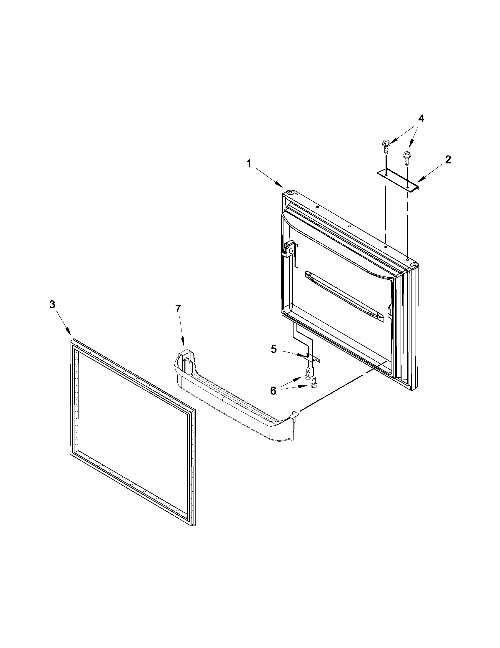 Freezer Door Diagram and Parts List for 59669912013  Kenmore Refrigerator
