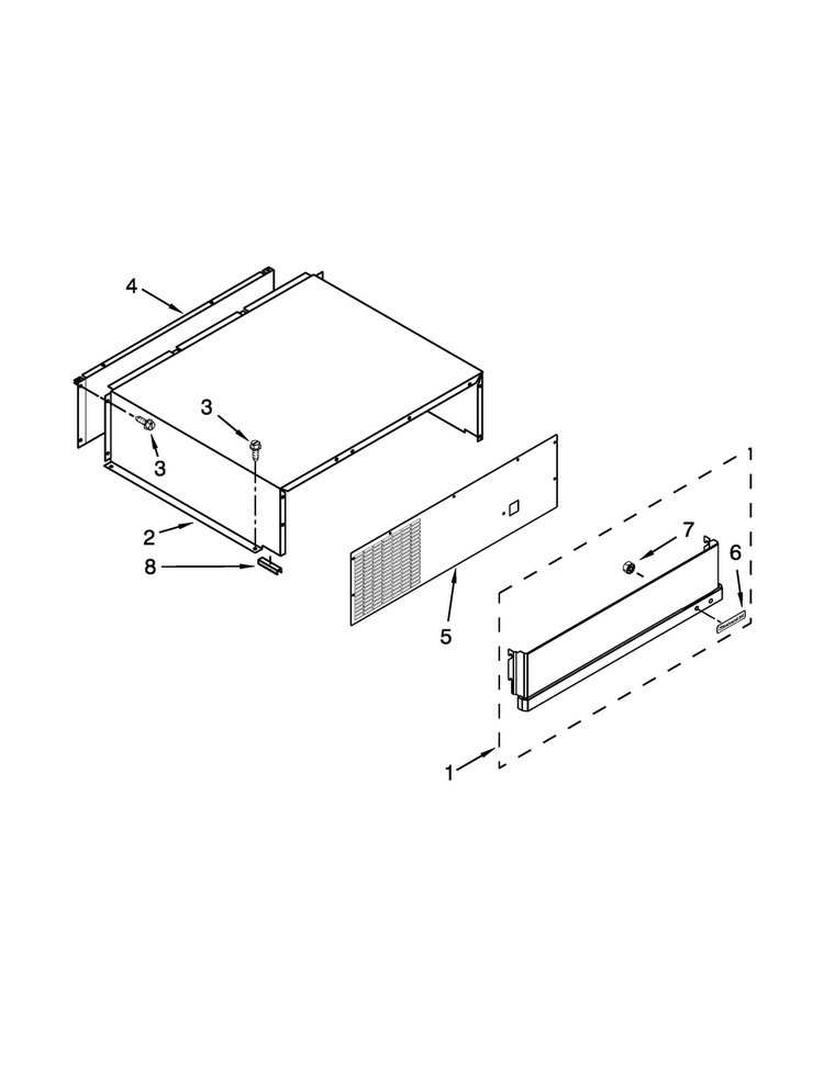 Top Grille And Unit Cover Parts Diagram and Parts List for KSSC36QTS08  KitchenAid Refrigerator