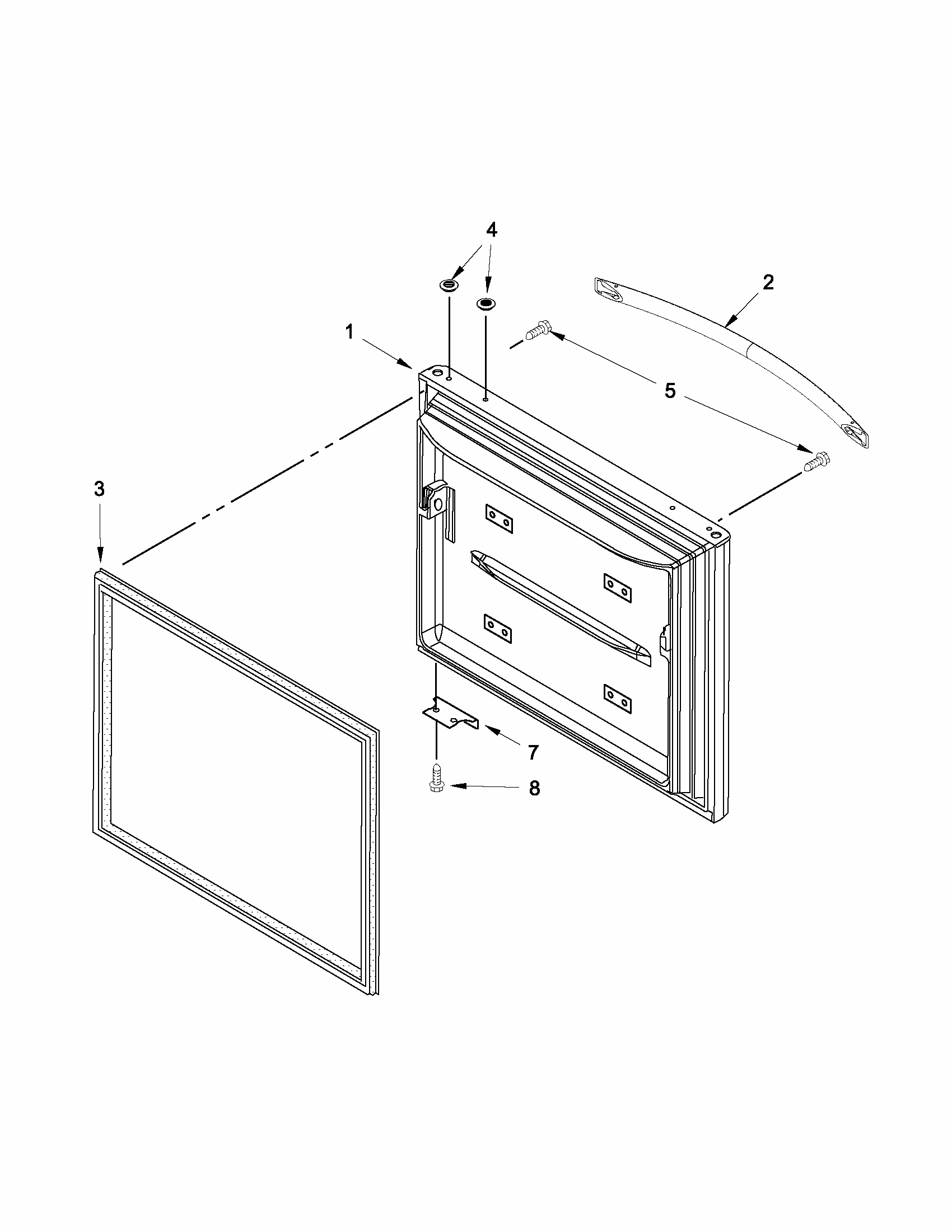 Freezer Door Diagram and Parts List for 59669972013  Kenmore Refrigerator