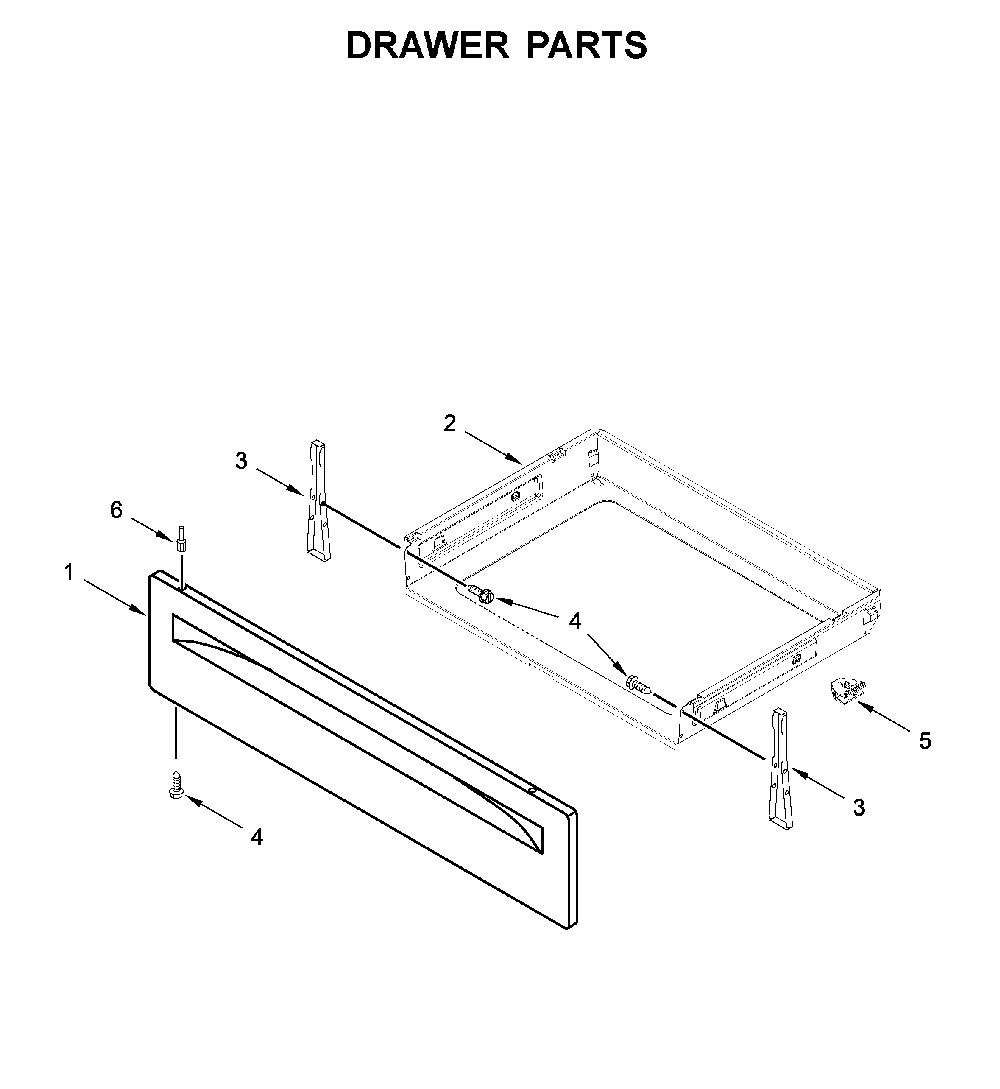 Drawer parts Diagram and Parts List for WFG525S0JT1  Whirlpool Range