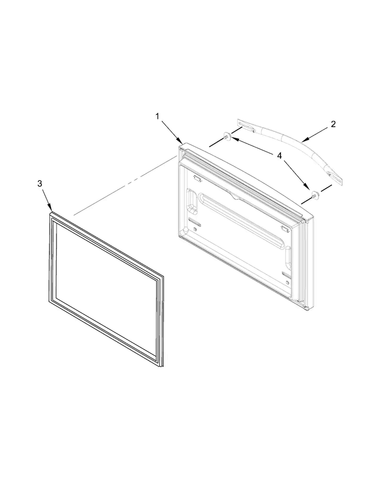 Freezer Door Parts Diagram and Parts List for WRF532SMBW01  Whirlpool Refrigerator