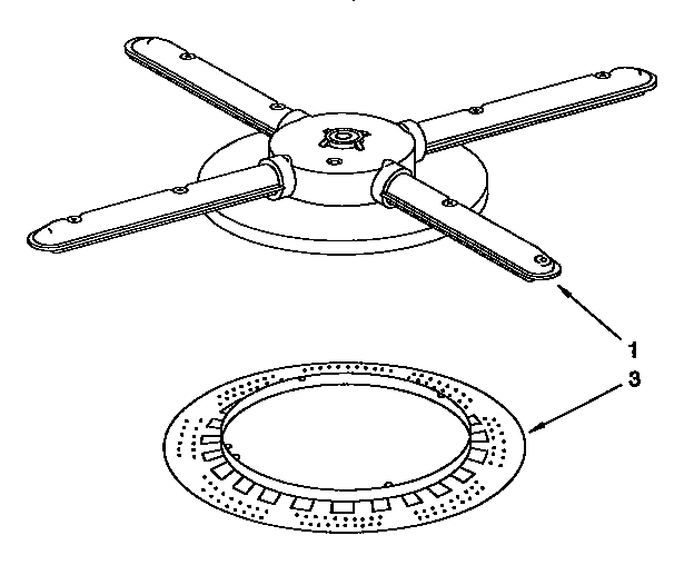 Lower Washarm And Strainer Diagram and Parts List for KUDH230YH0  KitchenAid Dishwasher