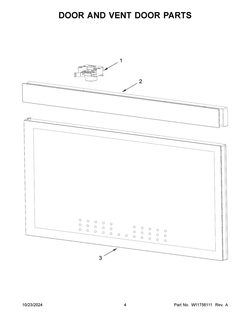 03 - Door And Vent Door Parts Diagram and Parts List for YJMHF930RSS00  Whirlpool Microwave