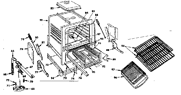 Oven And Broiler Parts Diagram and Parts List for 1553547080  Kenmore Range