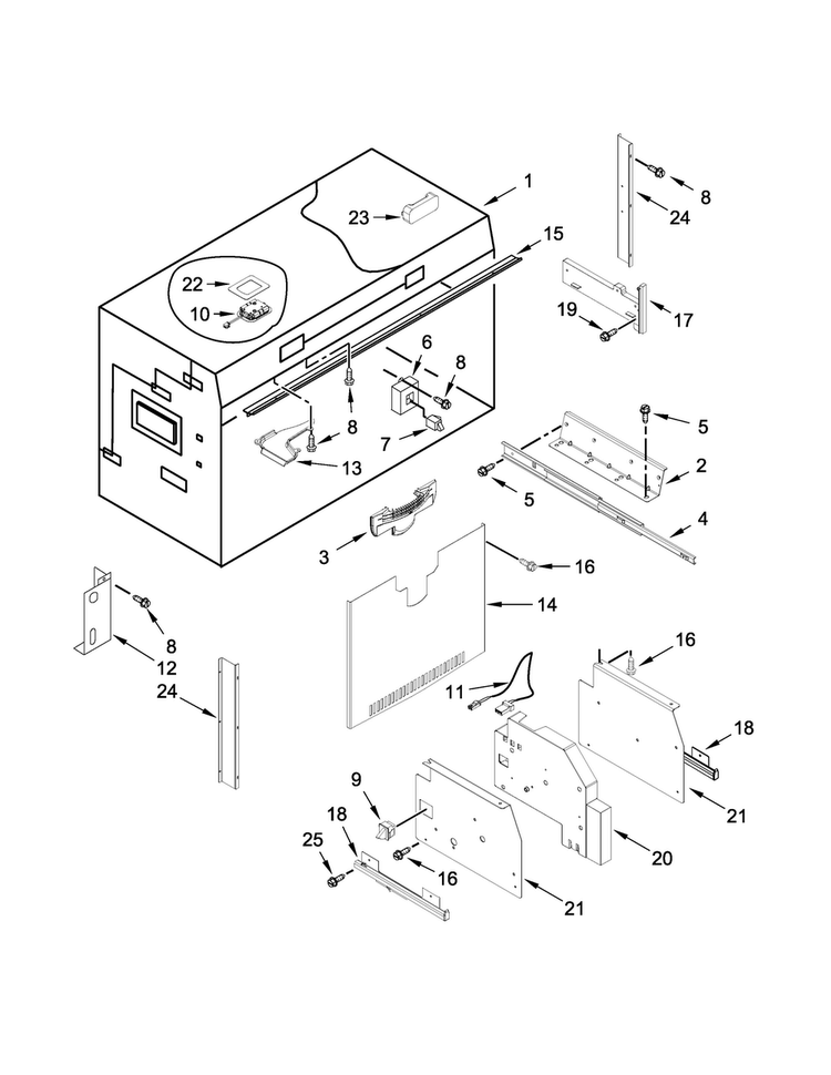 Freezer Liner Parts Diagram and Parts List for KBFN402EPA01  KitchenAid Refrigerator