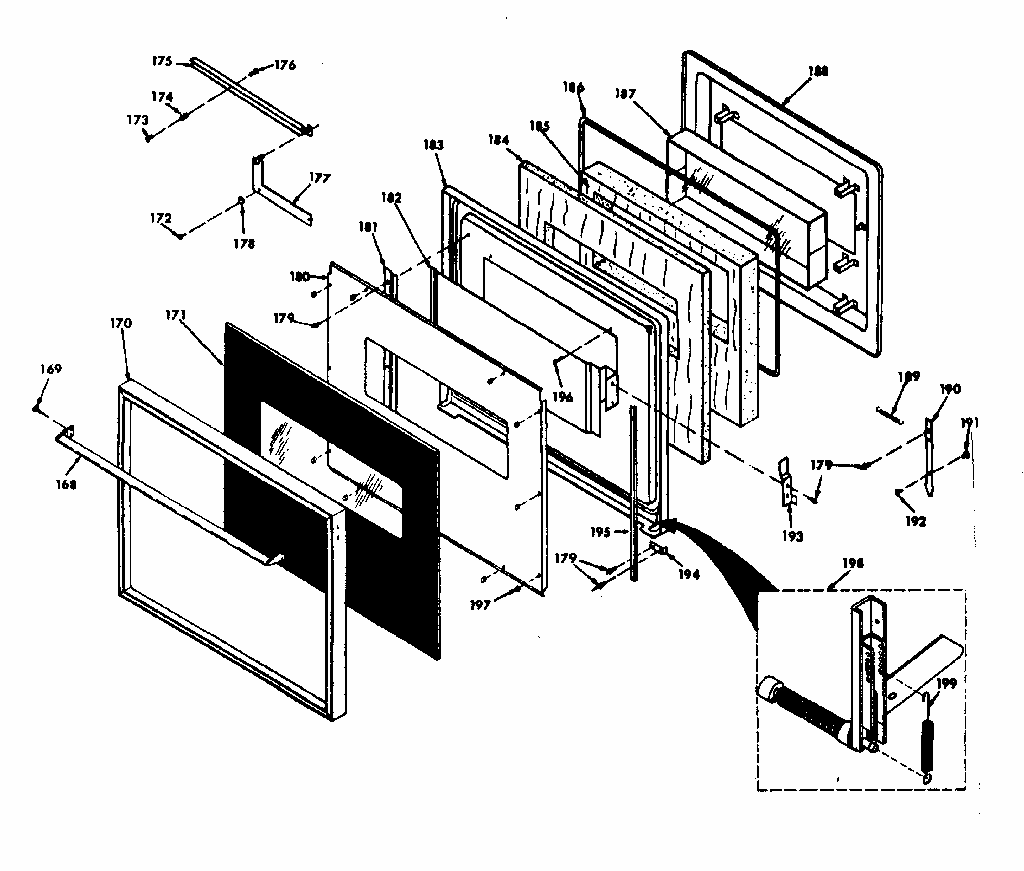 Black Glass Door Diagram and Parts List for 8504247321  Kenmore Range
