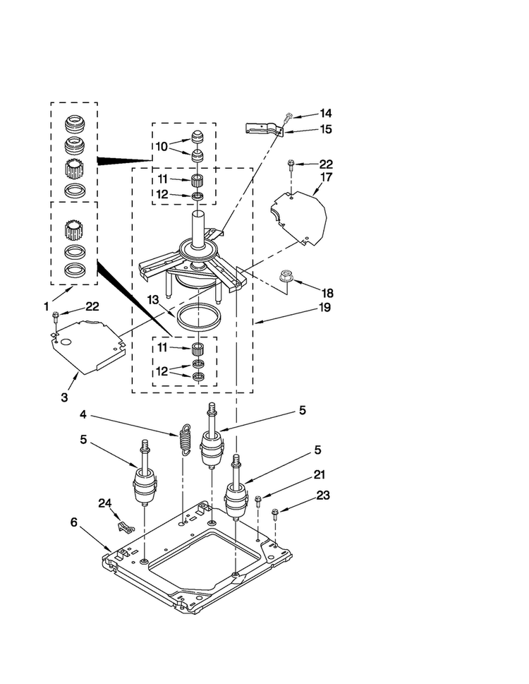 Machine Base Parts Diagram and Parts List for 11098752799  Kenmore Washer Dryer Combo