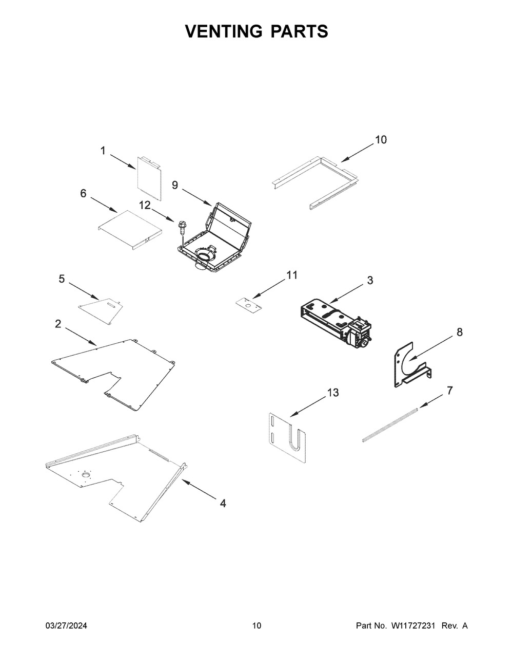 Venting Parts Diagram and Parts List for KFGC500JSS07  KitchenAid Range