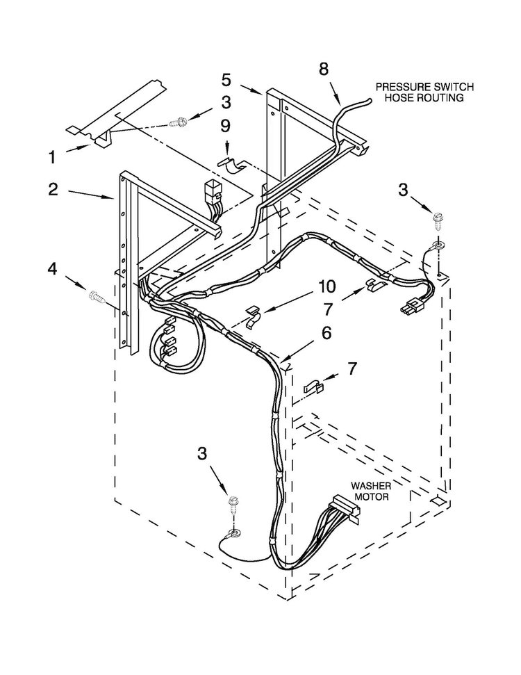 Dryer Support And Washer Parts Diagram and Parts List for LTG5243DQC  Whirlpool Washer Dryer Combo