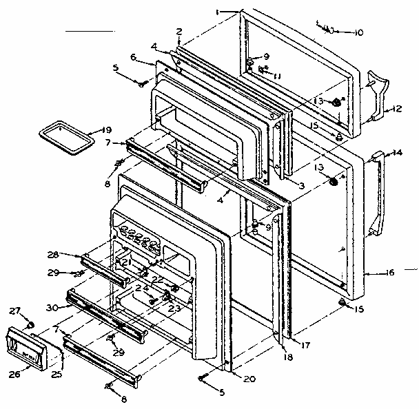 Door Parts Diagram and Parts List for 106S12DL1  Kenmore Refrigerator