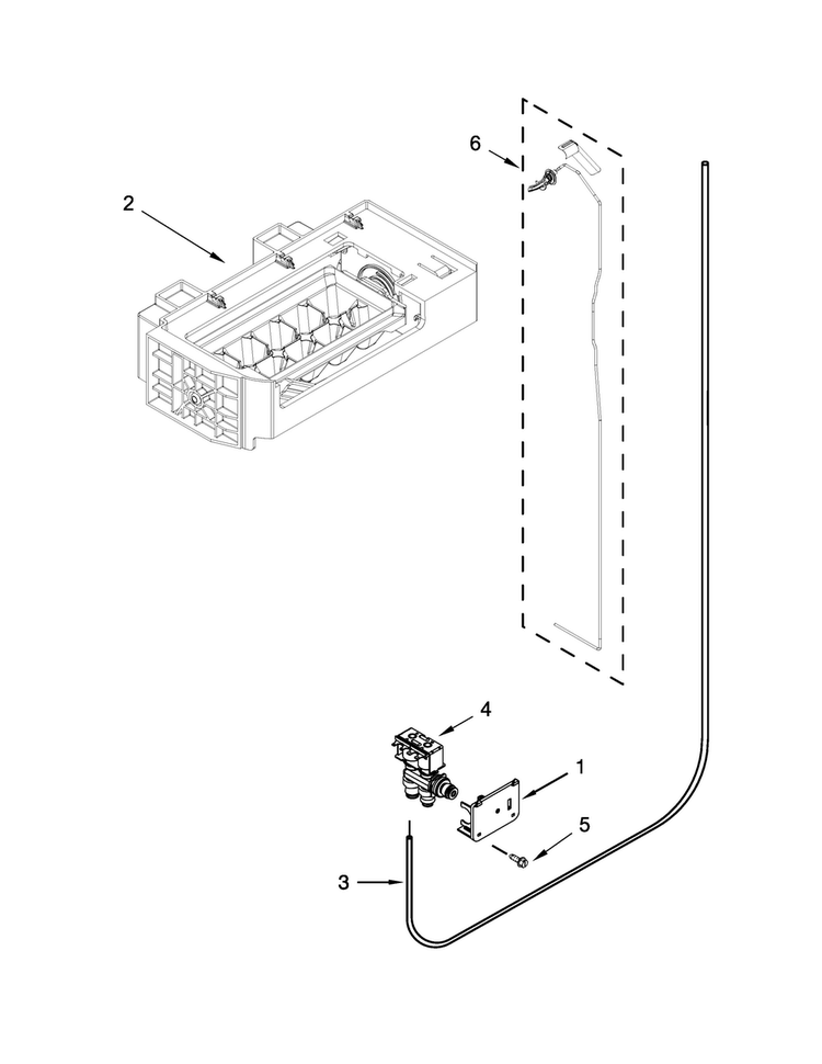 Ice Maker Parts Diagram and Parts List for WRS975SIDM00  Whirlpool Refrigerator