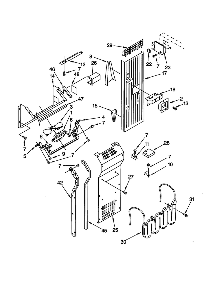 Air Flow And Reservoir Diagram and Parts List for KSSP36QGT00  KitchenAid Refrigerator
