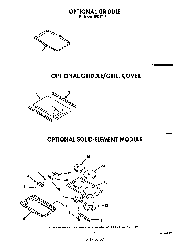 ^griddle Diagram and Parts List for N9257*2  Roper Range