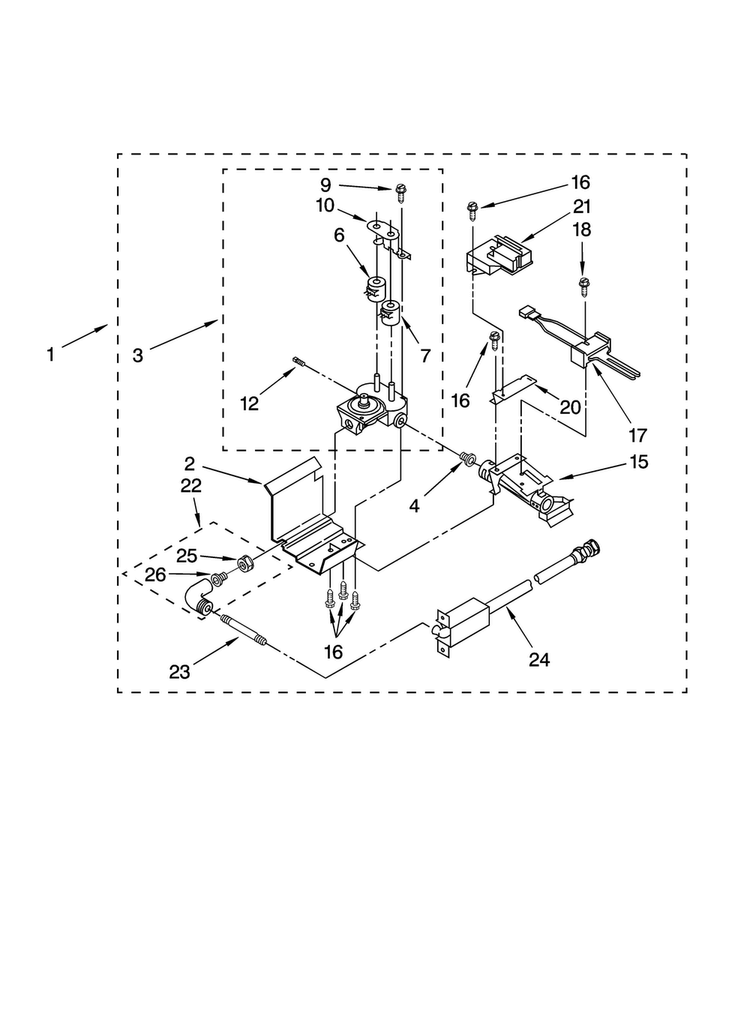 3402855 Burner Assembly Diagram and Parts List for 11097842700  Kenmore Washer Dryer Combo