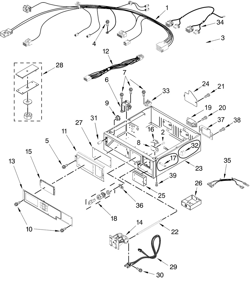 Control Panel And Separator Parts Diagram and Parts List for MLE26PDFYW0  Whirlpool Dryer