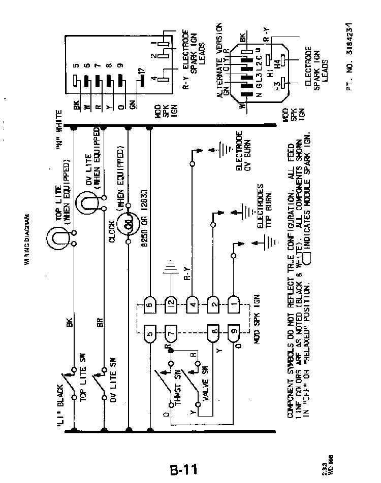 Wiring Diagram Diagram and Parts List for 1313*1A  Roper Range