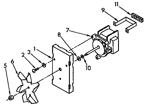 Convection Fan Diagram and Parts List for KEDS207AL1  KitchenAid Range