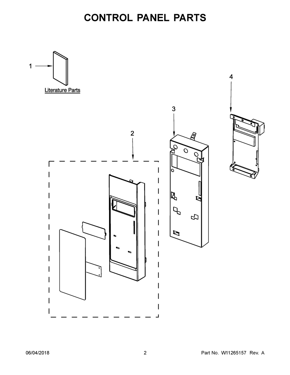 Control Panel Parts Diagram and Parts List for UMV1160CB6  Whirlpool Microwave