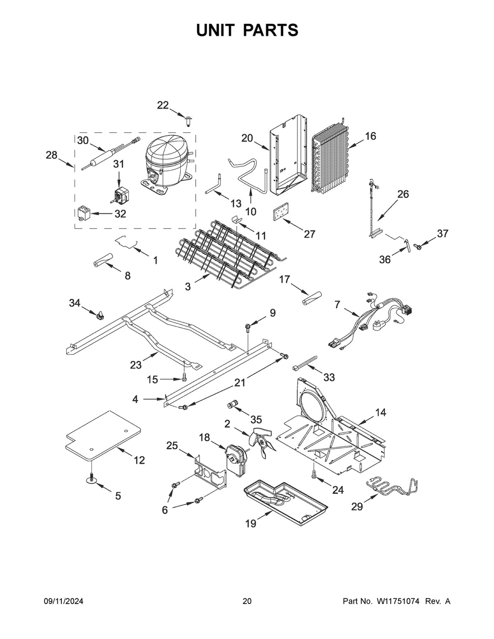11 - Unit Parts Diagram and Parts List for WRS315SDHT11  Whirlpool Refrigerator