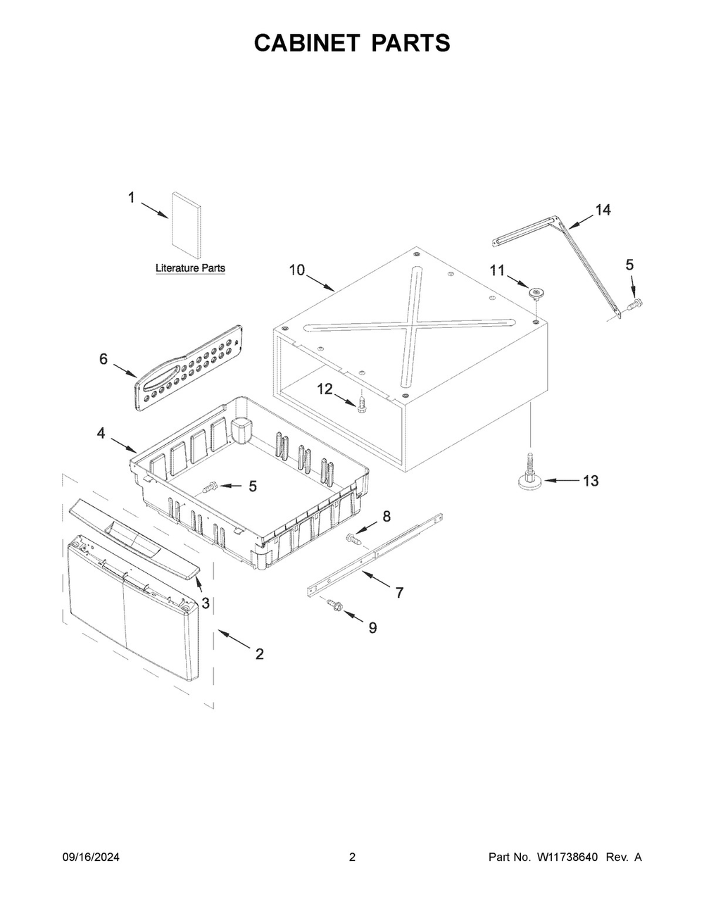 02 - Cabinet Parts Diagram and Parts List for WFP2715RR0  Whirlpool Washer
